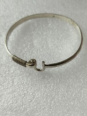 Signed CBC 925 Sterling Silver Twisted Knot Bangle Bracelet